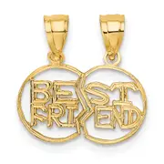 14K Yellow Gold Break Apart Cut-Out Best Friend Charm