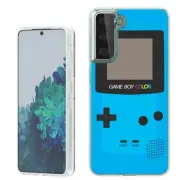(Cyan GameBoy)Rugged TPU phone case cover(Clear)for Samsung Galaxy S21+ Plus 5G