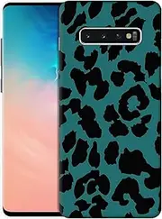 [GlamCase] for Samsung Galaxy S10 Plus, Samsung Galaxy S10 Plus Case - Teal Leopard Pattern Printed Slim & Sleek Cute Plastic Protective Designer Back Phone Case/Cover for Samsung Galaxy S10 Plus