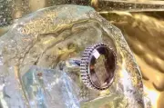 Genuine 925 Sterling Silver Chunky Smoky Quartz Gemstone Ring Size 8
