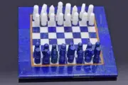 "Lapis Lazuli Stone Chess Set with Marble Pieces & Board – Premium Chess Game
