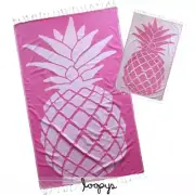 Loopys Pink Pineapple premium Turkish Cotton Beach Towel Pool Hammam Bath Fouta