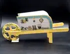 Kathy Hatch Wood Flower Cart Wheelbarrow Planter Gingham Garden Collection NWT