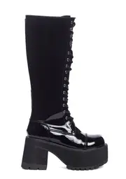 [Dolls Kill x Demonia] Patent Ranger-302 Knee High Boots