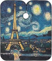 Paris Eiffel Towel at Starry Night Barber Cape Cloth Hair Dye Apron Cape, Haircut Capes Adults Washable, Paris Eiffel Towel at Starry Night 2