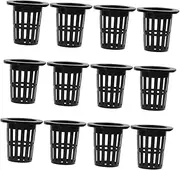 UPKOCH 50pcs Hydroponic Plant Grow Baskets Durable Plastic Mesh Net Cups for Soilless Cultivation Black for Hydroponic Planting and Seedling Growth