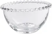 PRETYZOOM 1Pc Transparent Glass Bowl with Pearl Design Versatile Household Serving Bowl for Fruits Salads Snacks and Jewelry Storage Elegant Display