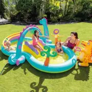 Intex Kids Backyard Dinoland Play Centre Pool Inflatable Water Spray Dinosaur