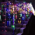 Christmas LED Icicle Falling Rain Curtain Fairy String Lights Party Outdoor