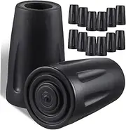 HOUDERCO 16Pcs Rubber Tips for Walking Sticks Ergonomic Hiking Cane Covers for Stability Hard Surfaces Quick Installation Compact Design for Easy Carrying