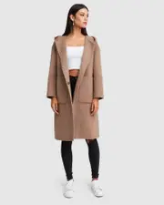 [Belle & Bloom] Walk This Way Wool Blend Oversized Coat - Oat