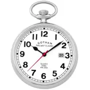 Gotham Men's Stainless Steel Analog Quartz Date Pocket Watch # GWC14101S