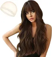JSTHHTT 26 Inch Long Wavy Wigs, Medium Brown, Synthetic Hair Wigs, Long Curly Full Hair Wavy Wig, for Daily Carnival Fancy Dress