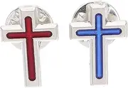 [VALICLUD] 2pcs Holy Communion Cross Brooch Pin Christian Pin Religious Brooch Cross Lapel Tie Metal Decor Chaplain Badge