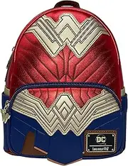 [Loungefly] Wonder Woman DC Comics Cosplay Womens Double Strap Shoulder Bag Purse, Red, Medium