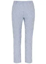 Max Mara Weekend Starlet Striped Seersucker Trousers - Blue And White - 12 (UK12 / M) 12 (UK12 / M)