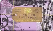 The English Soap Company Anniversary Wrapped Soap Bar, Lavender Shea Butter Soap Bar, Moisturising Soap Bar for Face and Body, English Lavender Scent 190g