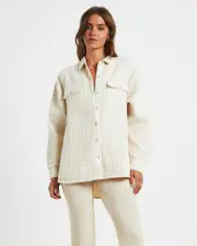 Posey Oversized Waffle Shirt Coconut