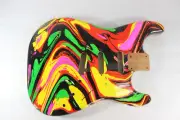 DNA Multicolor Mahogany SSS Hardtail guitar body fits Fender Strat necks J1722