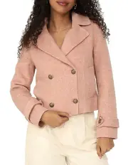 [Belle & Bloom] Better Off Military Peacoat Blazer in Blush