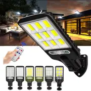 LED Solar Street Light Garden Wall Lamp Industrial Security Road Bulb w/Remote