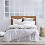 Pure European Linen Quilt Cover Set Queen Charcoal by MyHouse-Queen