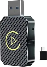 Daseeme Wireless Android Auto + CarPlay Adapter 2 in 1 Wired to Wireless USB Dongle