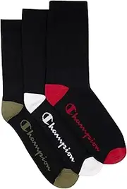 [Champion] Men's Legacy Script Crew Socks 3 Pack