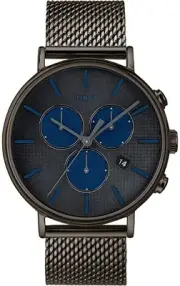 Timex Fairfield Chrono Supernova 41mm Gunmetal Case Gray Dial Gunmetal Mesh Band