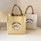 Cartoon Canvas Tote Bag Peach Storage Bags Fashion Mini Handbags Travel