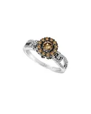 Le Vian Chocolate Solitaire 14K 0.91 ct. tw. Diamond Half-Eternity Cocktail Ring