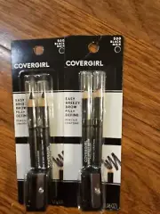New LOT 2 COVERGIRL EASY BREEZY BROW Fill Define Pencils Crayons DUO BLACK
