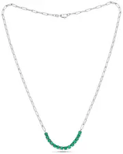 Forever Creations 14K 1.40 ct. tw. Emerald Bar Necklace
