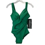 Miraclesuit Revele One Piece Swimsuit 8 Malachite Green Emerald Ruched NWT