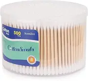 Xumzee 500 Count Cotton Swabs with Strong Bamboo Sticks by , Pure Natural Cotton Heads, Biodegradable, Cruelty-Free Cotton Buds