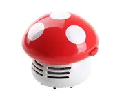 Mini Cute Table Dust Vaccum Cleaner, Mushroom Shaped New Portable Corner Desk Vaccum Cleaner Mini Cute Vacuum Cleaner Dust Sweeper-RED