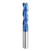 Spiral Router Bit 1/2"x2"x1/2"x4" 3 Flutes Blue Nano Coated CNC End Mill
