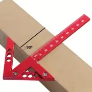 Center Finder Woodworking Square 45/90° Scribe Line Gauge Aluminum Ruler Tool