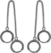 [ANDPAI] Unique Corn Chain Hoop Earrings Gold Silver Plated Double Piercing Earrings Dainty Small Huggie Hoop Minimalist Chain Cuff Earrings for Women Men Jewelry Gift