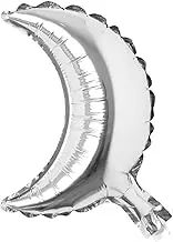 Metal Balloons Moon, Ballon 10 inch Helium Wedding Aluminum Foil Balloons Inflatable Birthday Party Baby Shower Decoration (2 pcs Moon Silver)