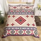 Floral Duvet Cover Set King Size, Abstract Geometric Bedding Set 3pcs for Kids