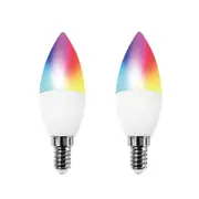 Catzon 2Pcs Smart Bulb C37 Light WiFi LED Dimmable Color Candle Bulbs-110V
