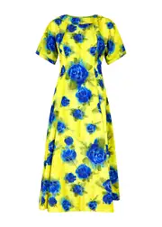 Marni Floral-print Taffeta Midi Dress - Yellow - 42 (UK10 / S) 42 (UK10 / S)