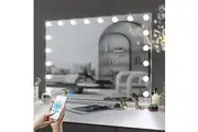 Mounted Large Bluetooth Hollywood Vanity Makeup Mirror with Lights - Wall-Mounted