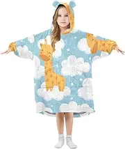 [GAIGEO] Flannel Blanket Girls Wearable Blanket for Kids, for Winter Relaxation, 95-120cm