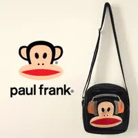 在飛比找蝦皮購物優惠-Paul Frank 大嘴猴 黑色 皮質 側背包 斜背包 ♥