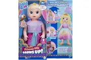 Baby Alive Princess Ellie Blonde Hair Grows Up Doll 18-Inch Growing Talking Baby Doll Play