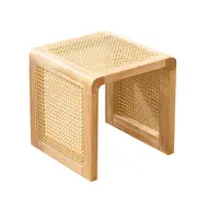 Furb 35CM Rattan Coffee Side End Tables Bedside Table for Living Room, OAK/Walnut