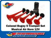 Colonel Bogey / River Kwai 5 Trumpet Musical Air Horns 12V Car Truck Boat