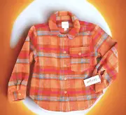 Cat & Jack 6/6X Plaid Jacket Cinnamon Coat NEW Snap Front Girl's Small